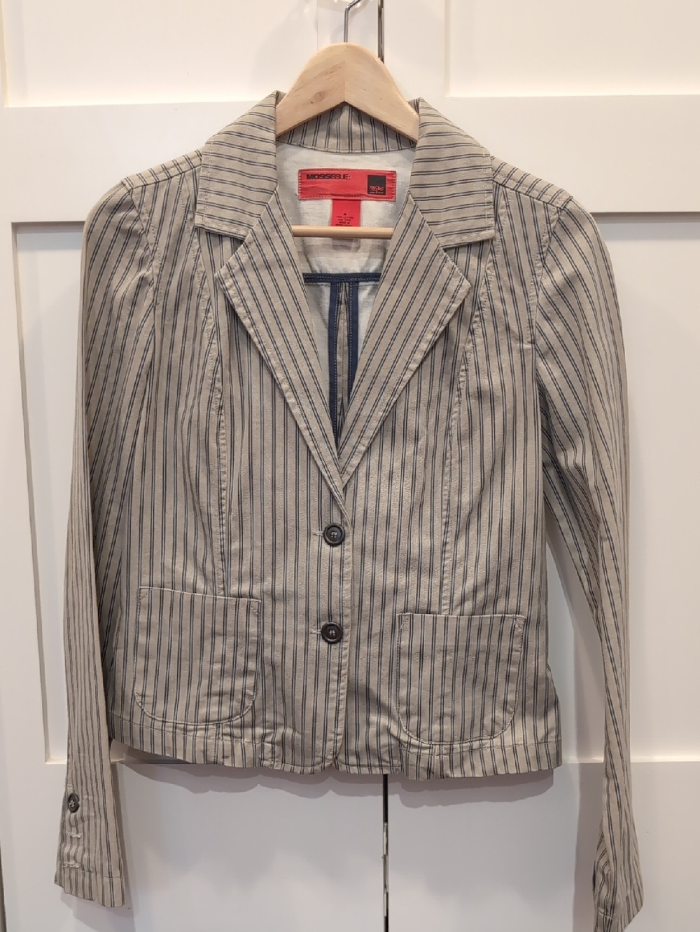 Mossimo Supply Co. Cream Blazer with Navy Pinstripes